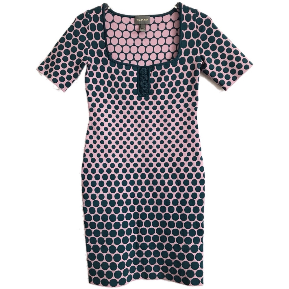 Zac Posen Green + Pink Dot Dress